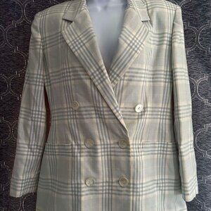 HBS LTD. women's 8 vintage long sleeve fully lined plaid blazer/ jacket
